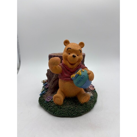 Disney Other - Disney Winnie the Pooh Pencil Cup Holder Planter Honey Pot Tree Stump Resin